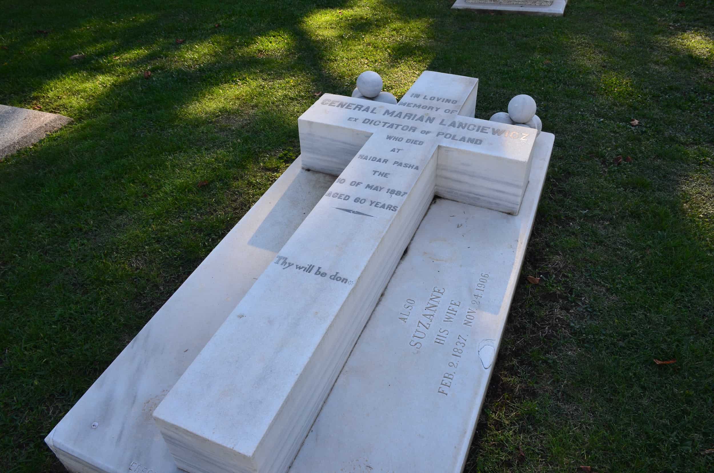 Grave of Marian Langiewicz at the Haidar Pasha Cemetery in Istanbul, Turkey