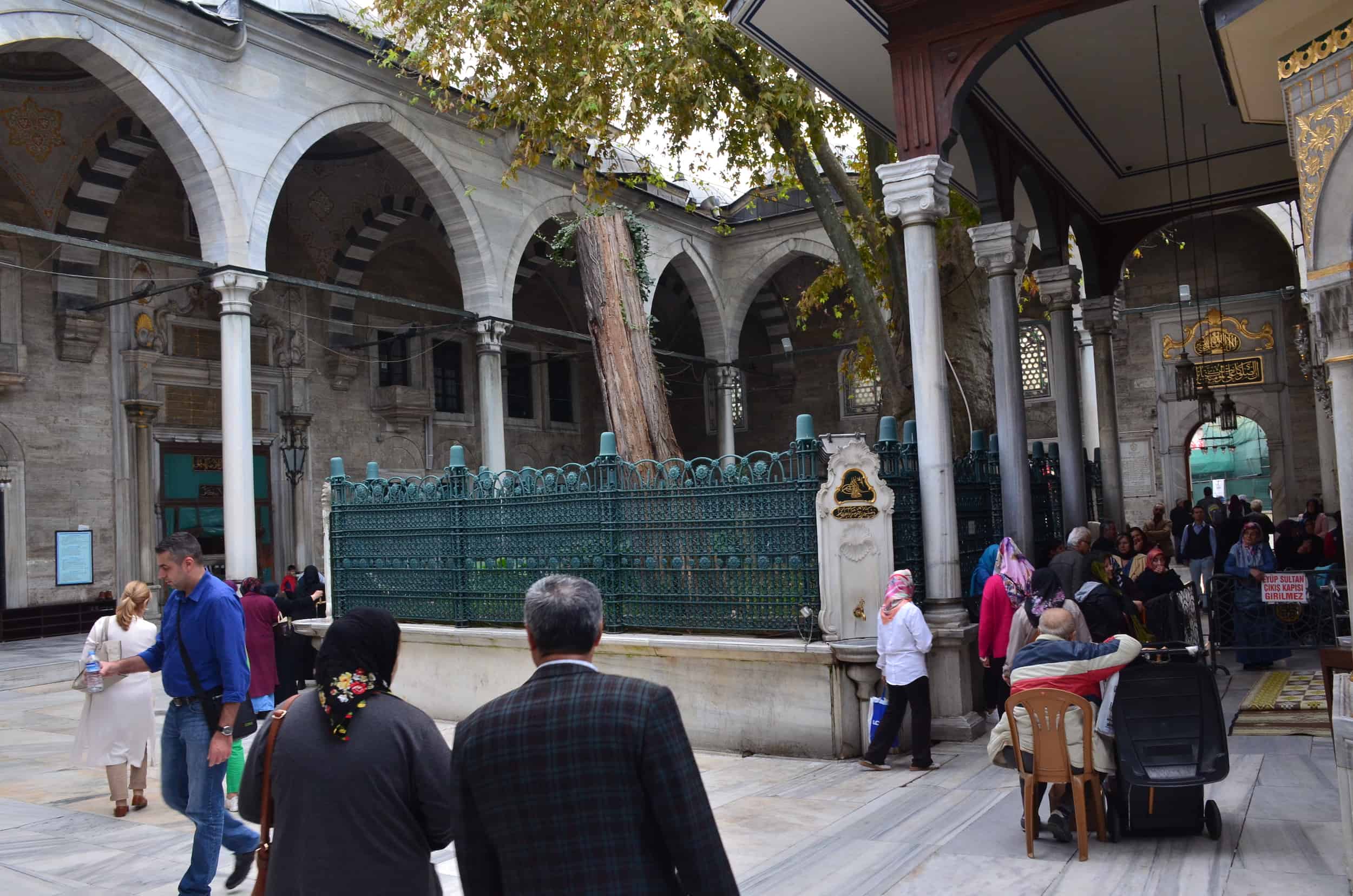Inner courtyard at Eyüp Sultan Mosque in Istanbul, Turkey