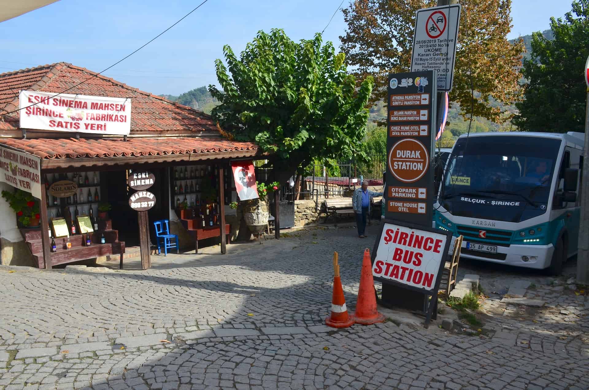Bus station in Şirince, Turkey