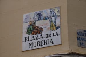 Sign for Plaza de la Morería