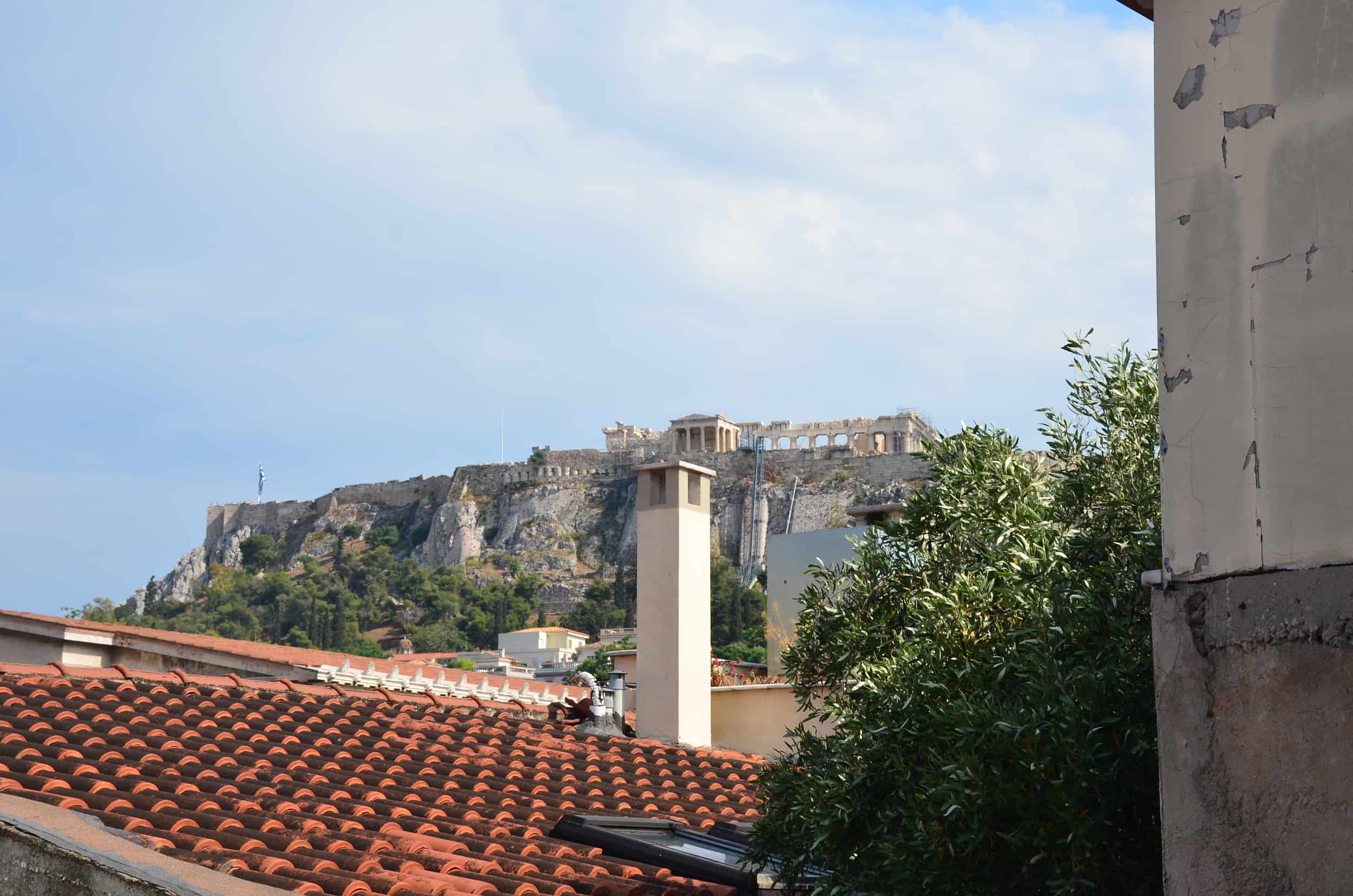Acropolis view at Beautiful City Suites in Monastiraki, Athens, Greece
