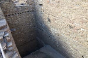 Looking into the lower levels at Chetro Ketl at Chaco Culture National Historical Park in New Mexico