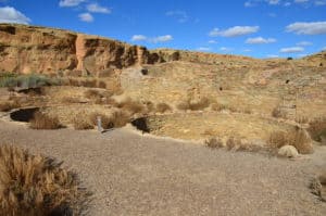 Small kivas at Chetro Ketl at Chaco Culture National Historical Park in New Mexico