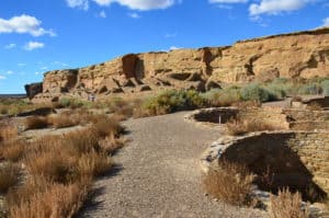 View from the small kivas at Chetro Ketl at Chaco Culture National Historical Park in New Mexico