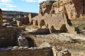 Ruined rooms at Chetro Ketl at Chaco Culture National Historical Park in New Mexico