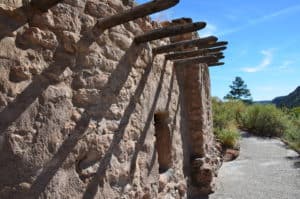 Reconstructed cliff home at Bandelier National Monument in New Mexico