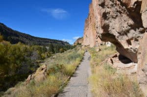 View from Long House at Bandelier National Monument in New Mexico
