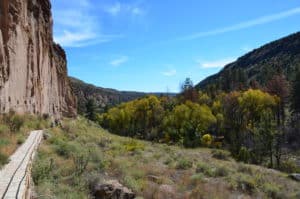 View from Long House at Bandelier National Monument in New Mexico