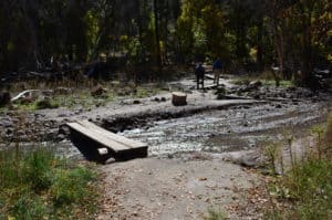 Log crossing on the Main Loop Trail at Bandelier National Monument in New Mexico