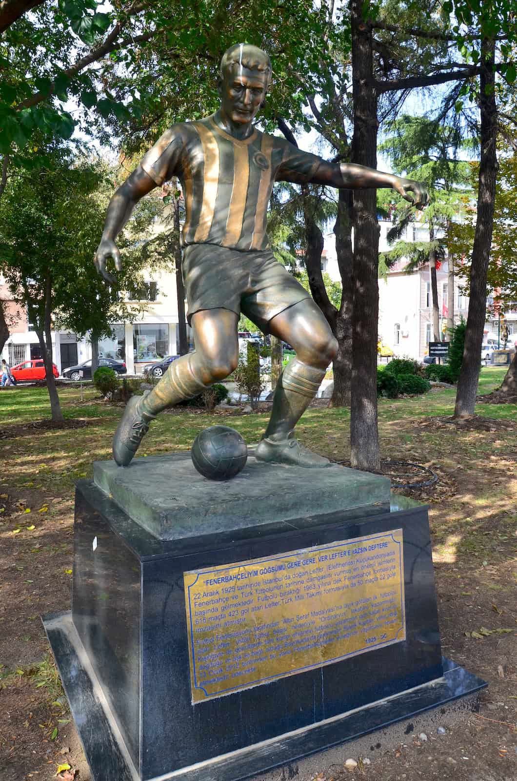 Lefter Küçükandonyadis monument in Yoğurtçu Parkı, Kadıköy, Istanbul, Turkey