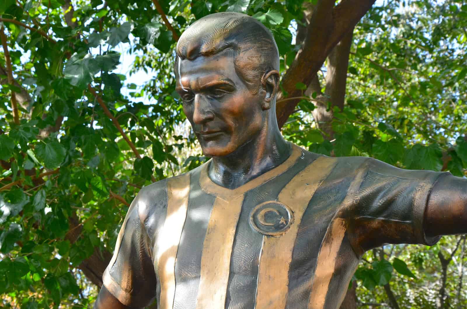 Lefter Küçükandonyadis monument in Yoğurtçu Park, Kadıköy, Istanbul, Turkey