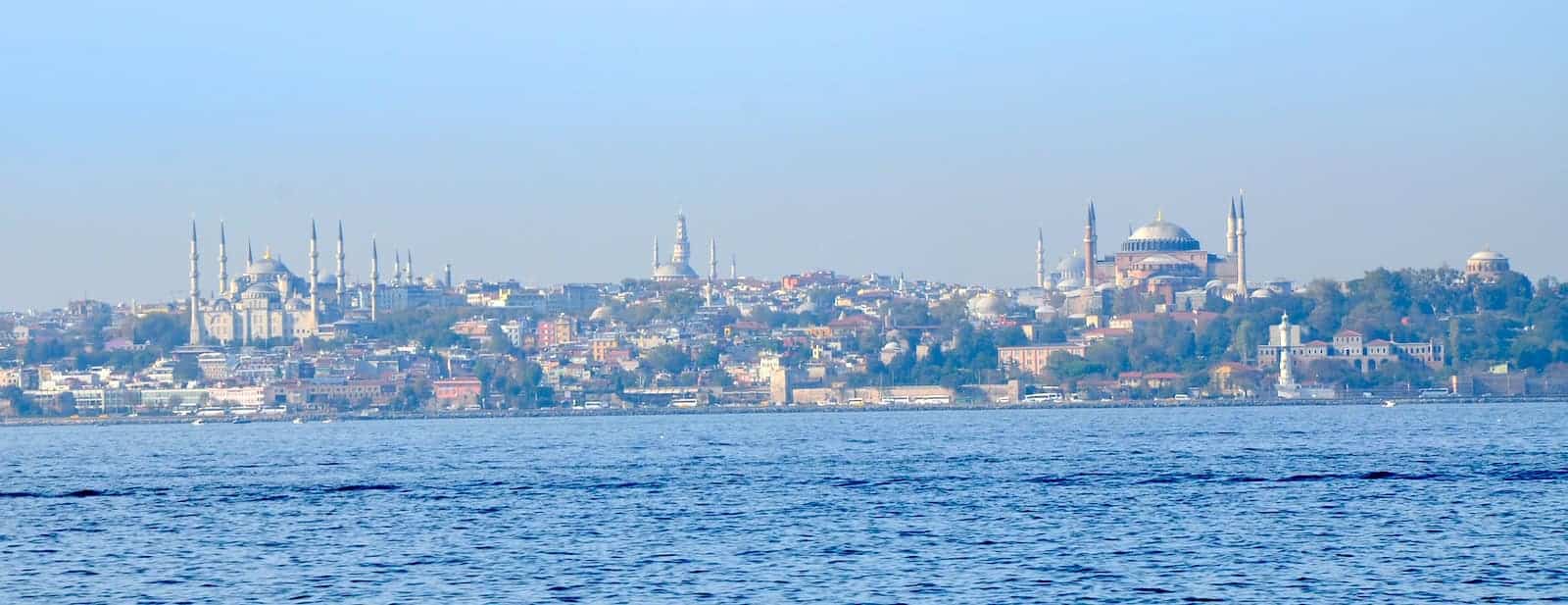 Looking towards the old city from Moda seaside