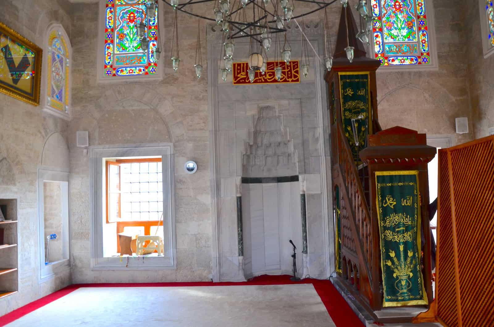 Prayer hall of the Şemsi Pasha Mosque in Üsküdar, Istanbul, Turkey