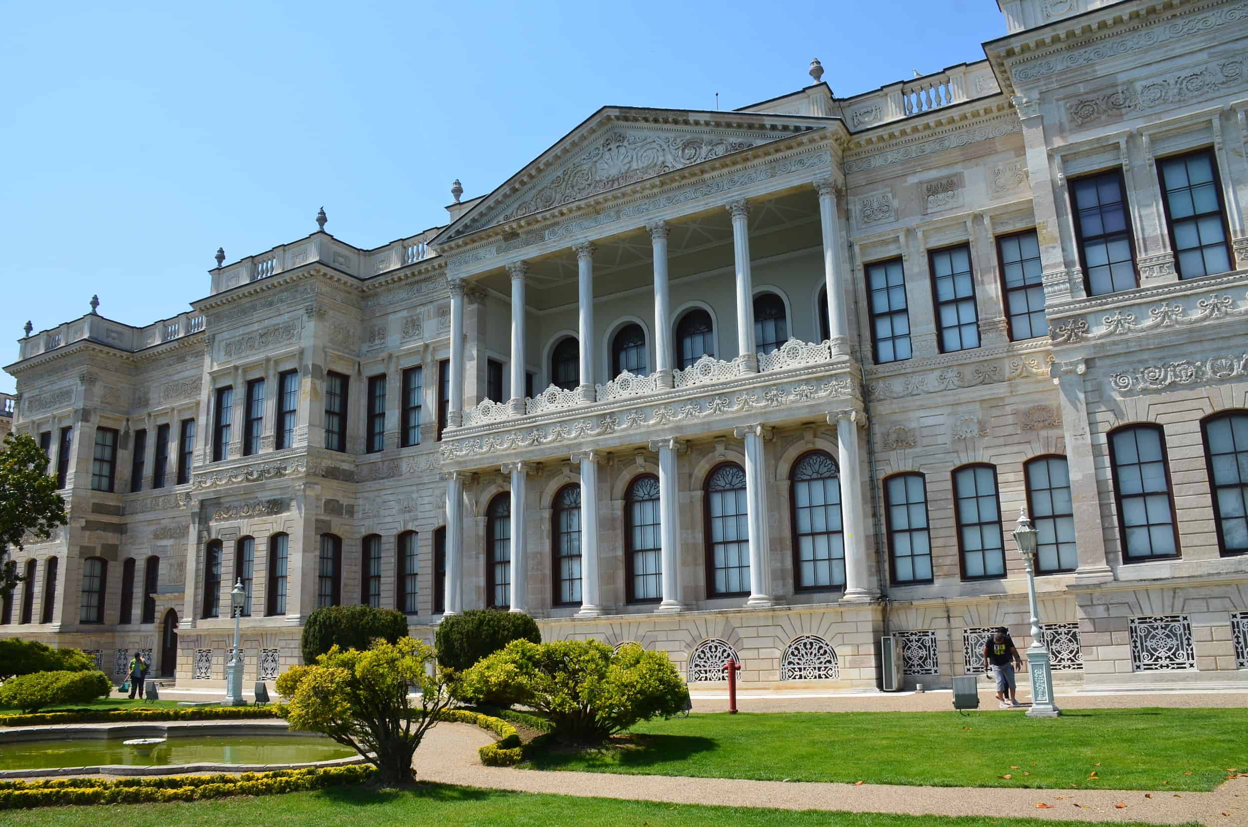 Southern façade of the Apartment of the Crown Prince at Dolmabahçe Palace in Istanbul, Turkey