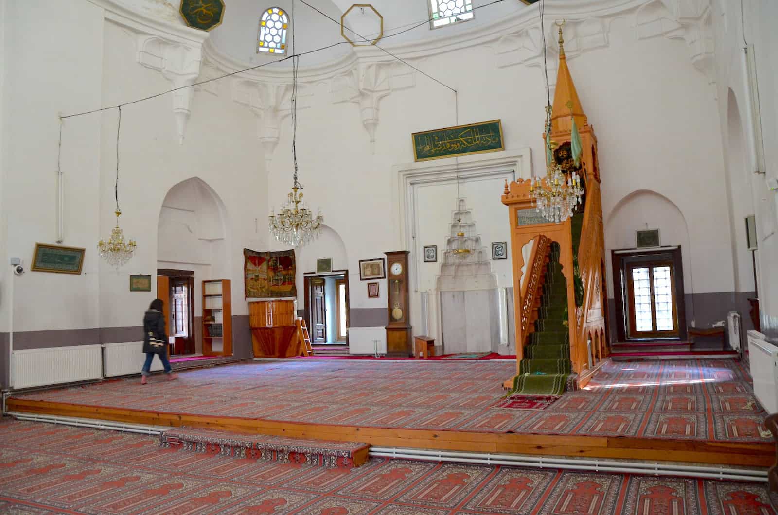 Prayer hall of the Rum Mehmed Pasha Mosque in Üsküdar, Istanbul, Turkey