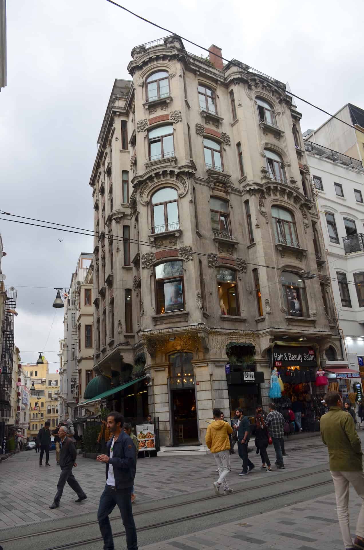 Ragıp Pasha Apartment on Istiklal Street in Istanbul, Turkey