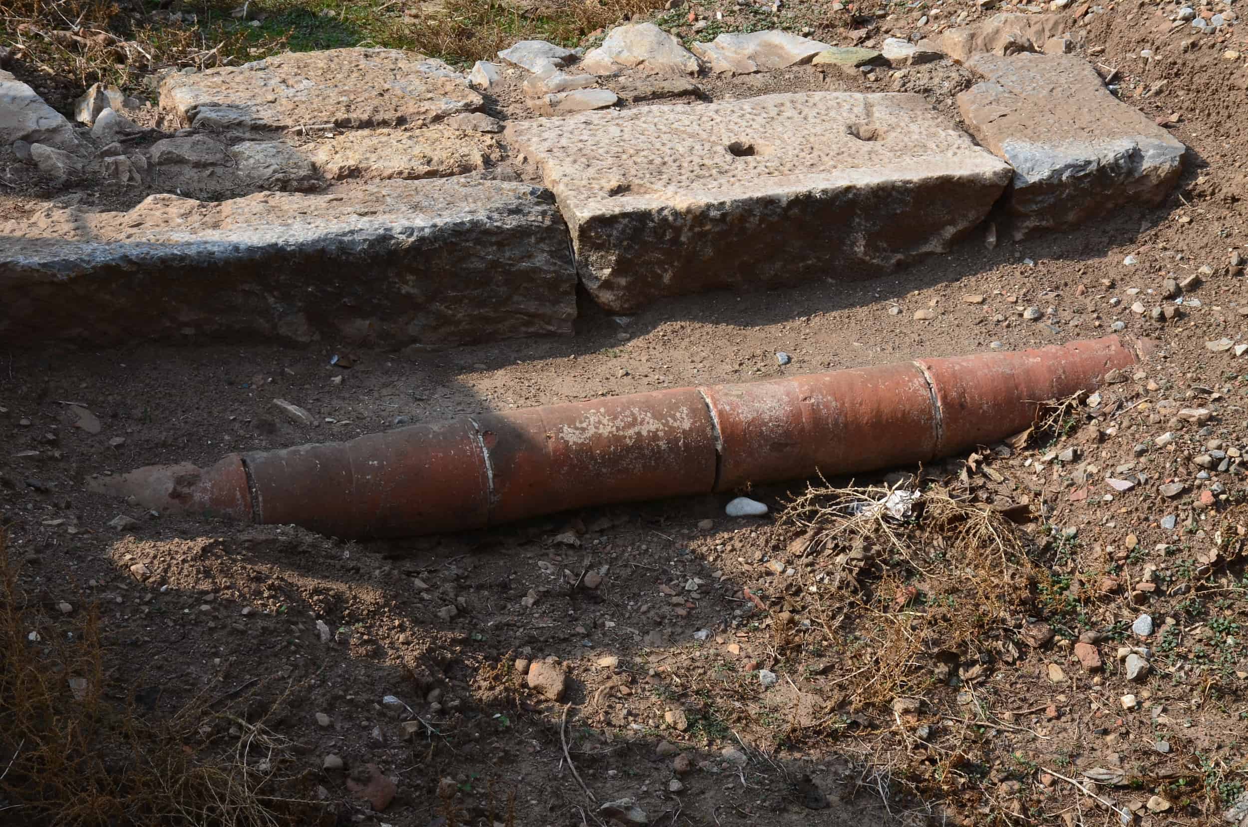 Clay pipe near the State Agora in Ephesus