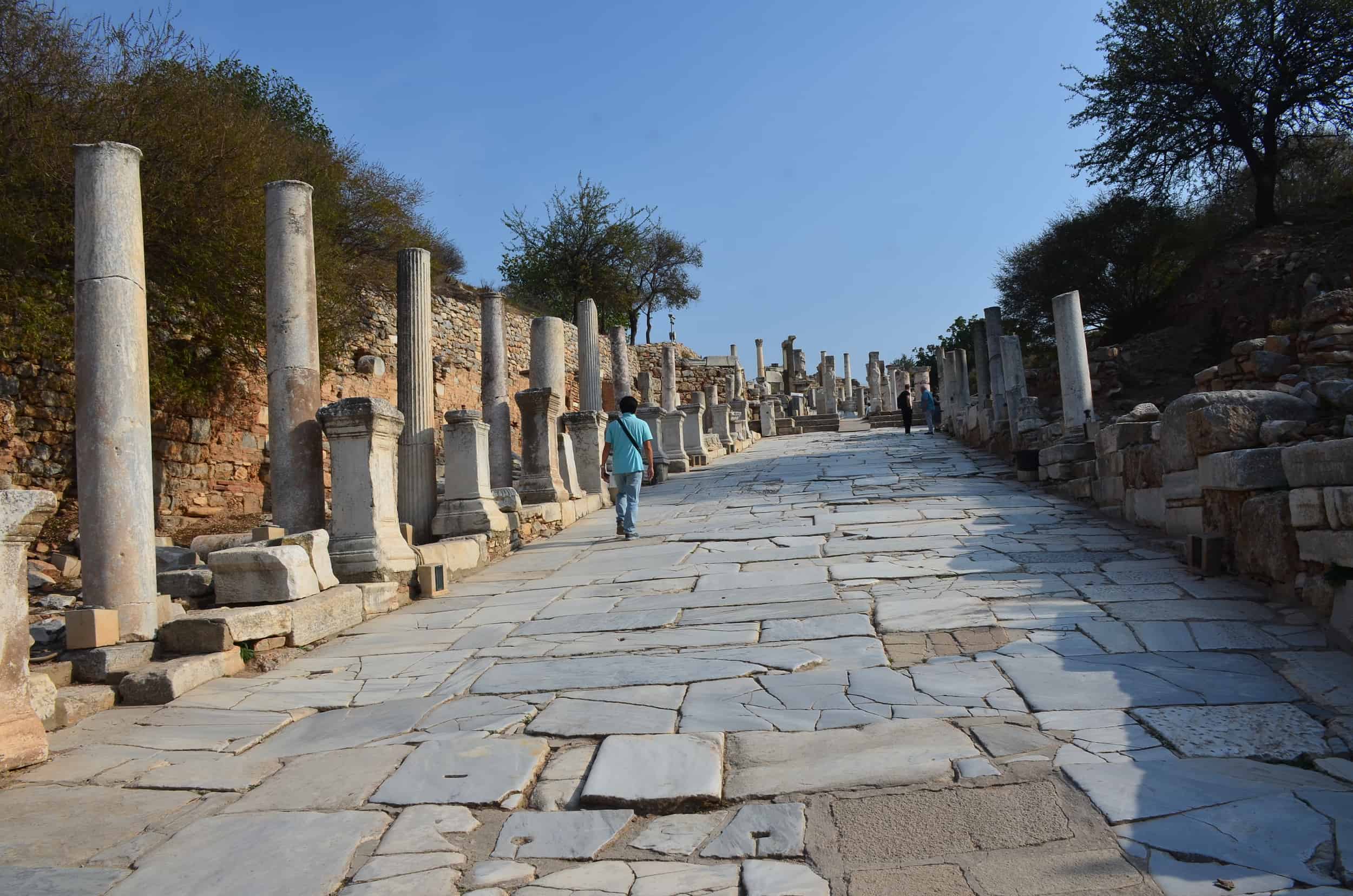 Looking up Curetes Street towards the Hercules Gate in Ephesus