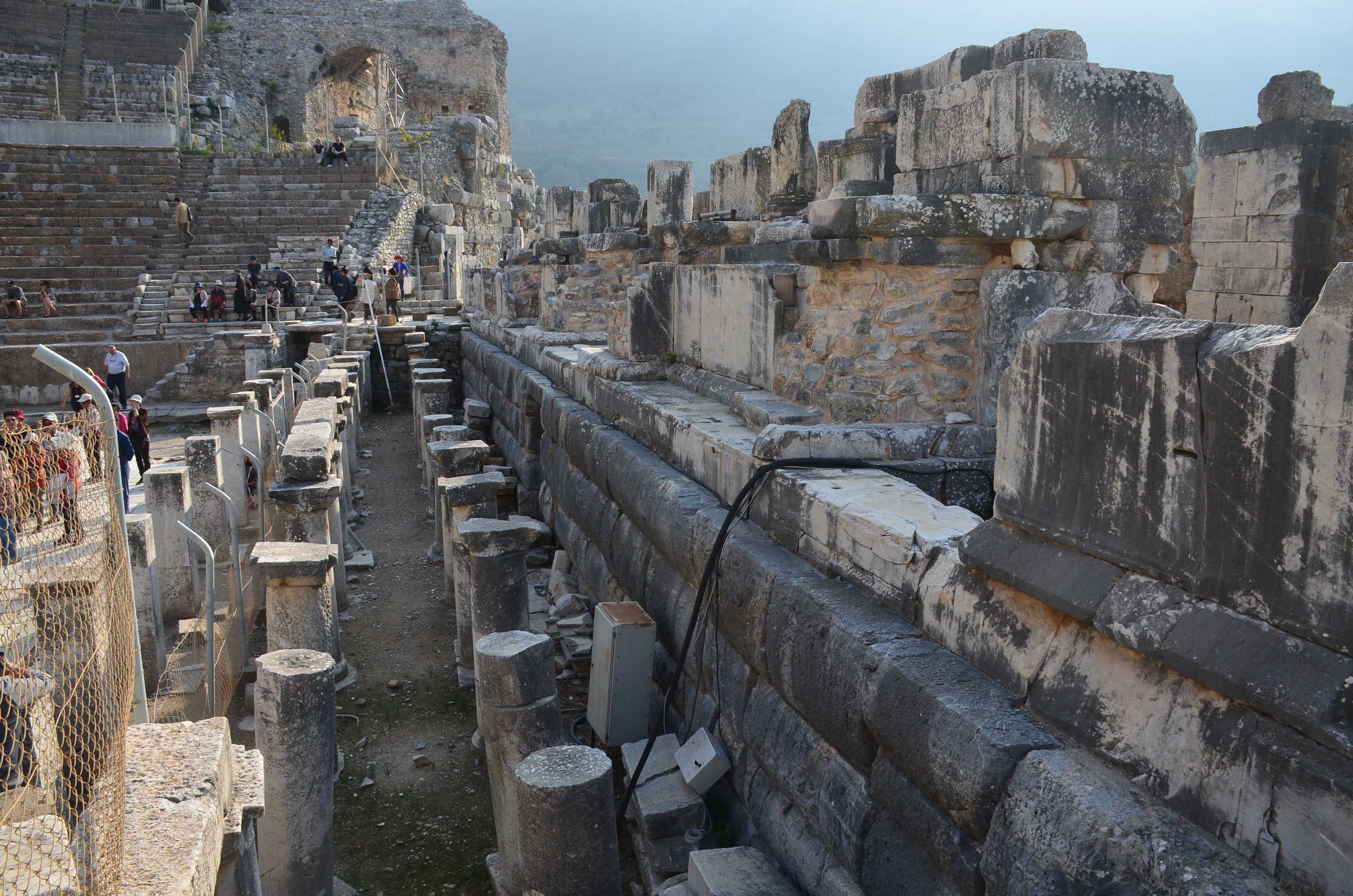 Behind the stage at the Great Theatre of Ephesus