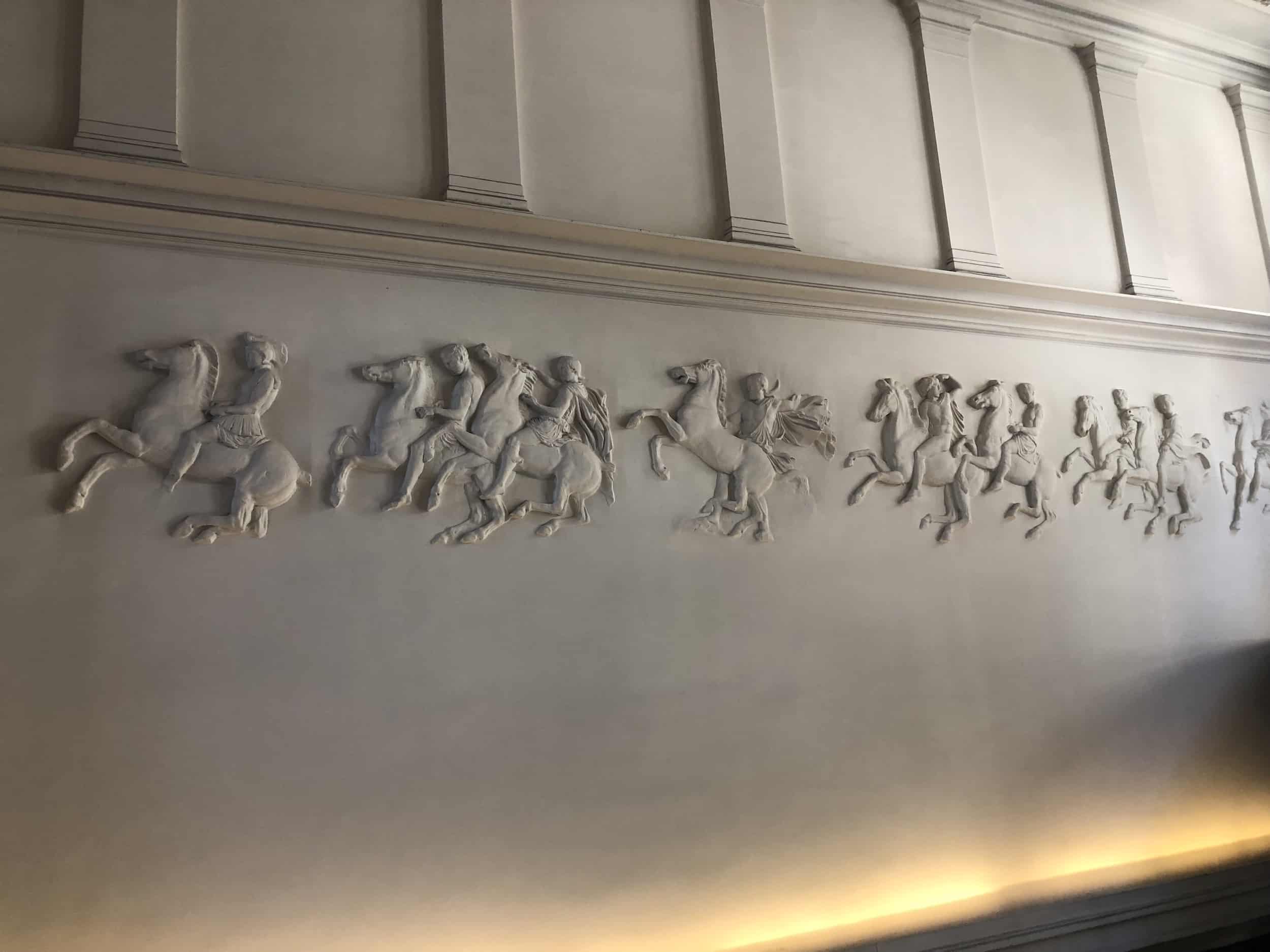 Bas-relief sculptures inside the entrance at SALT Galata
