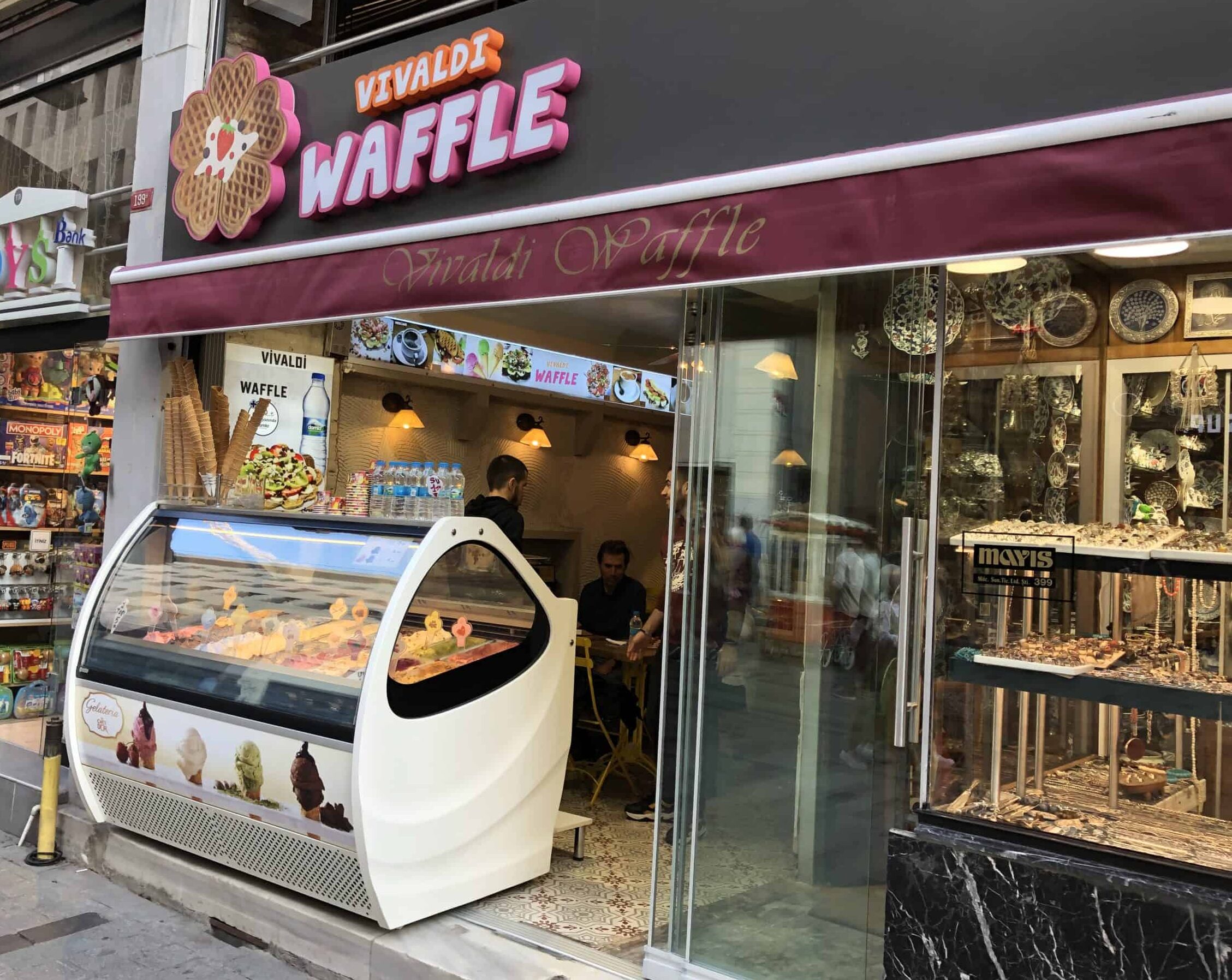 Vivaldi Waffle on Istiklal Street in Istanbul, Turkey