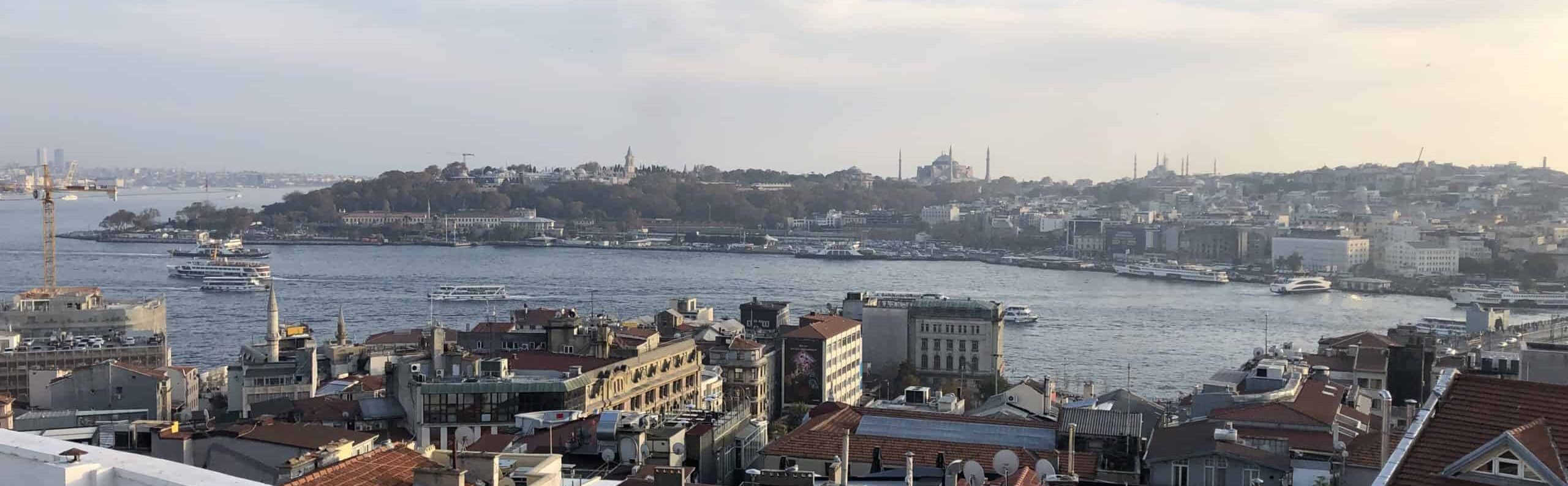View of the old city from the terrace of Galata Konak Café