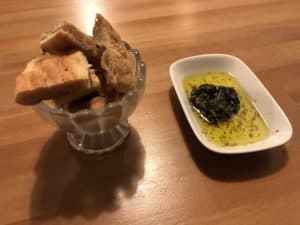 Bread and olive oil dip at Semolina