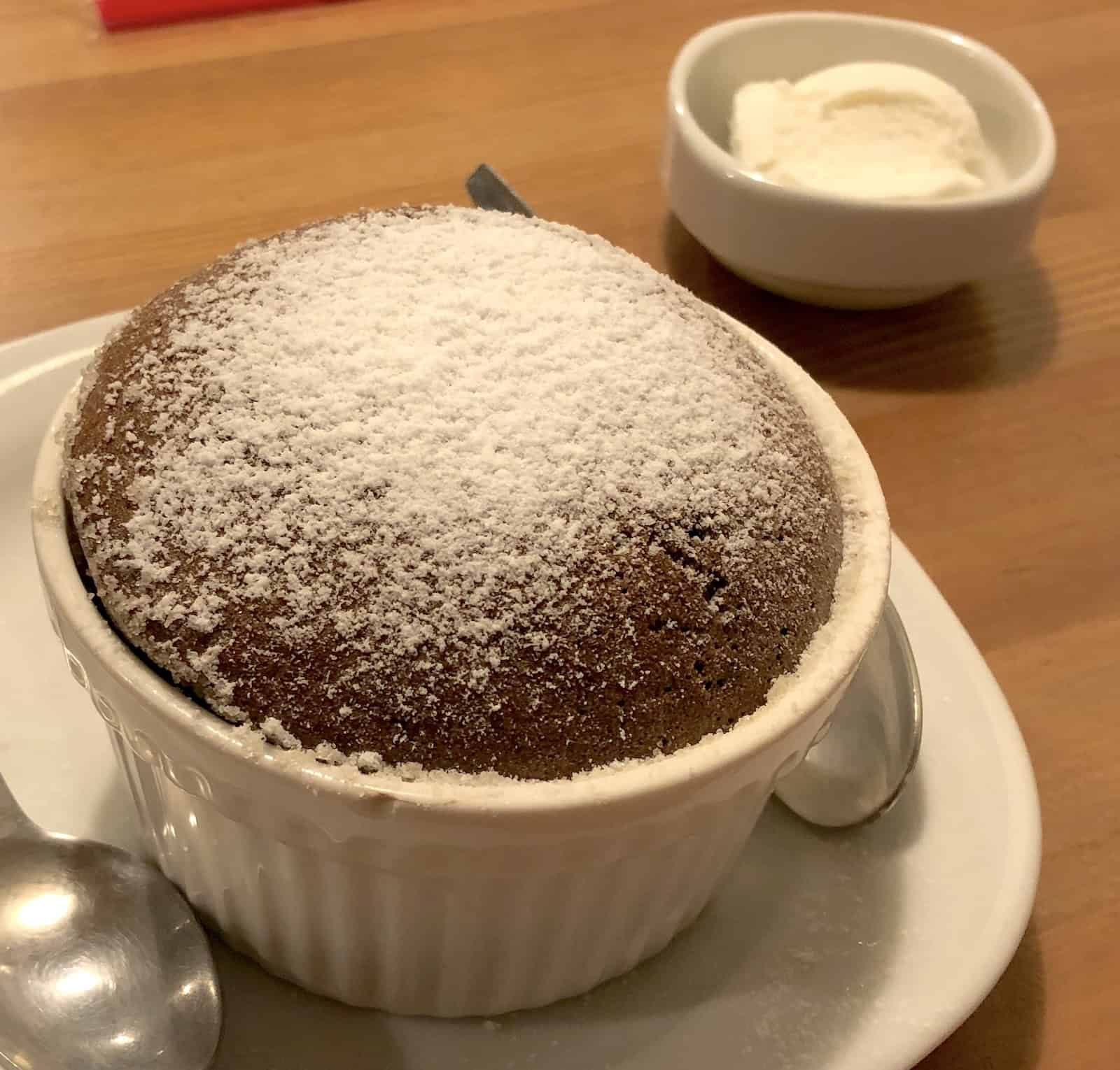 Chocolate soufflé at Semolina