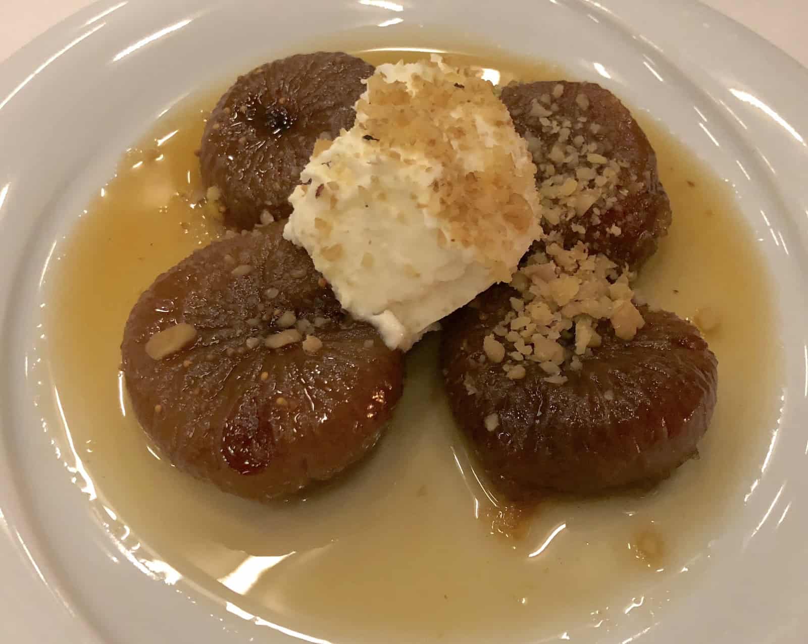 Fig dessert at Villa Bosphorus Beylerbeyi in Istanbul, Turkey