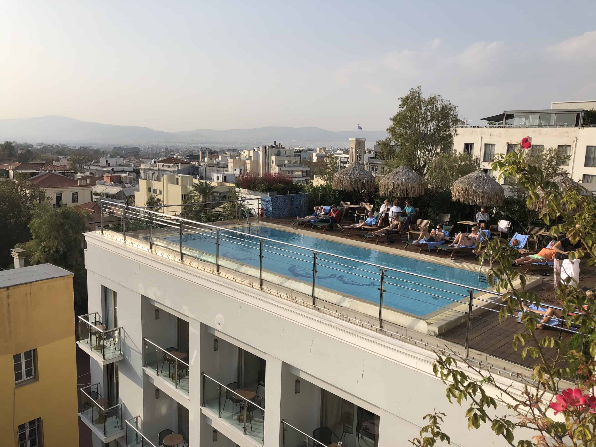 Rooftop pool at the Electra Palace in Athens, Greece