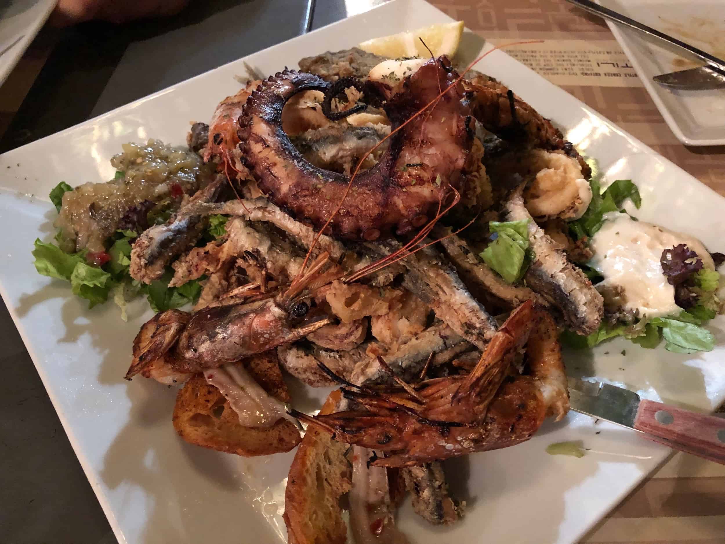 Seafood platter at Kotili in Athens, Greece