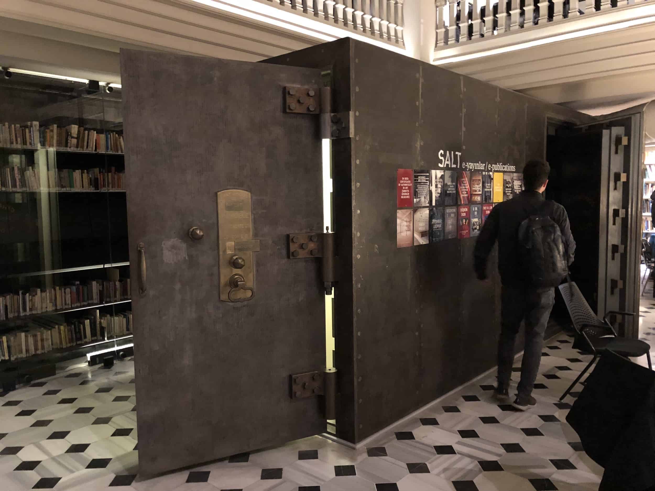 Bank vault in the library at SALT Galata in Istanbul, Turkey