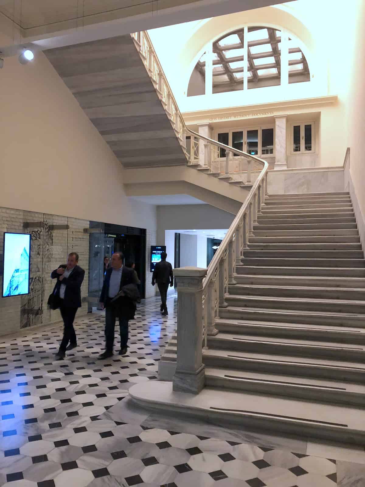 Main staircase in the Ottoman Bank Building on Banks Street (Bankalar Caddesi) in Istanbul, Turkey