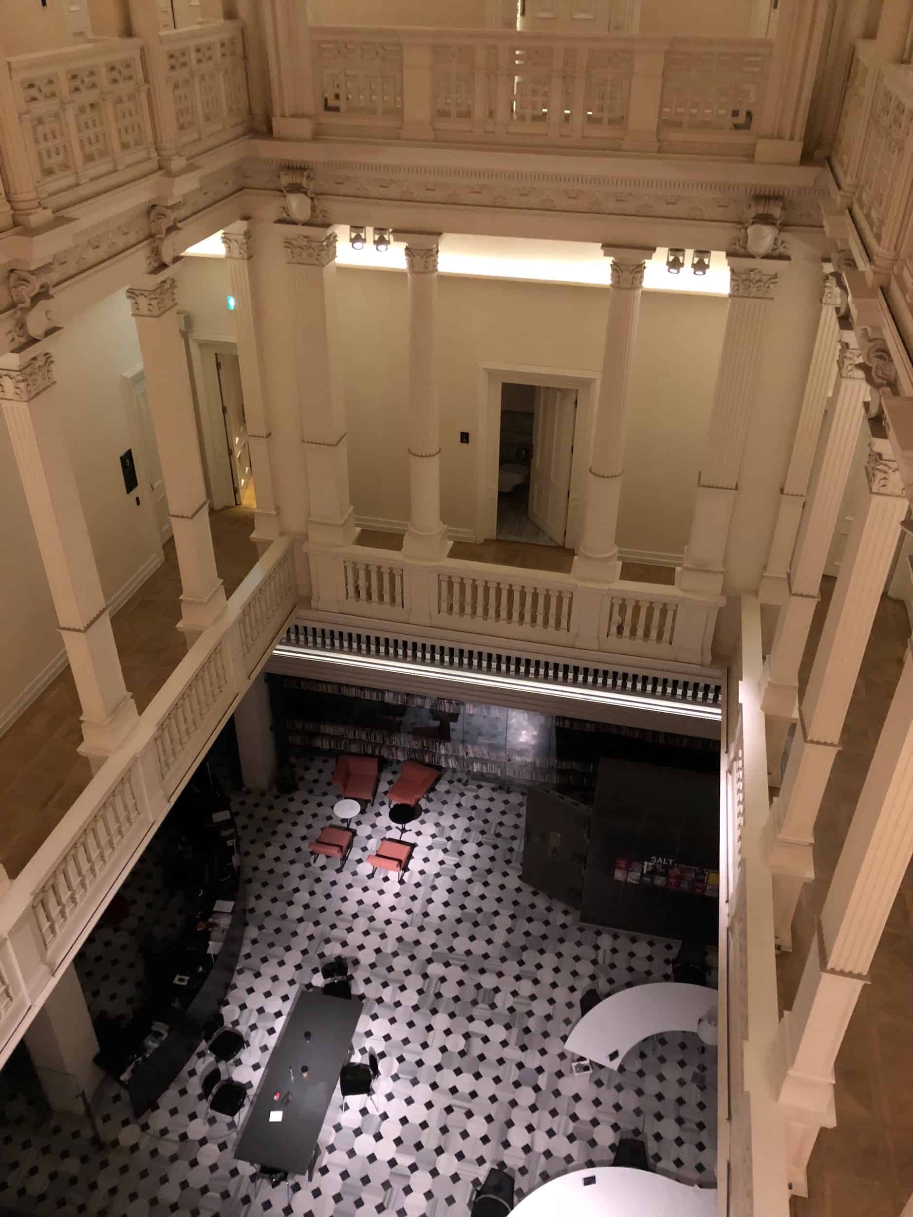Looking down from the atrium in the Ottoman Bank Building