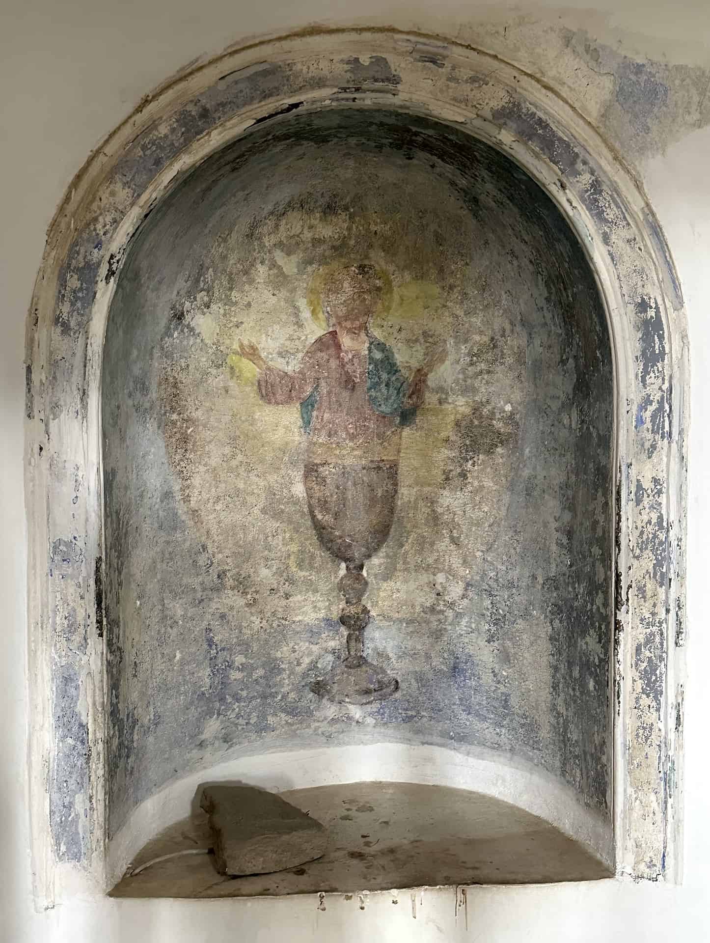 Fresco in a niche behind the iconostasis at the Church of St. Demetrios