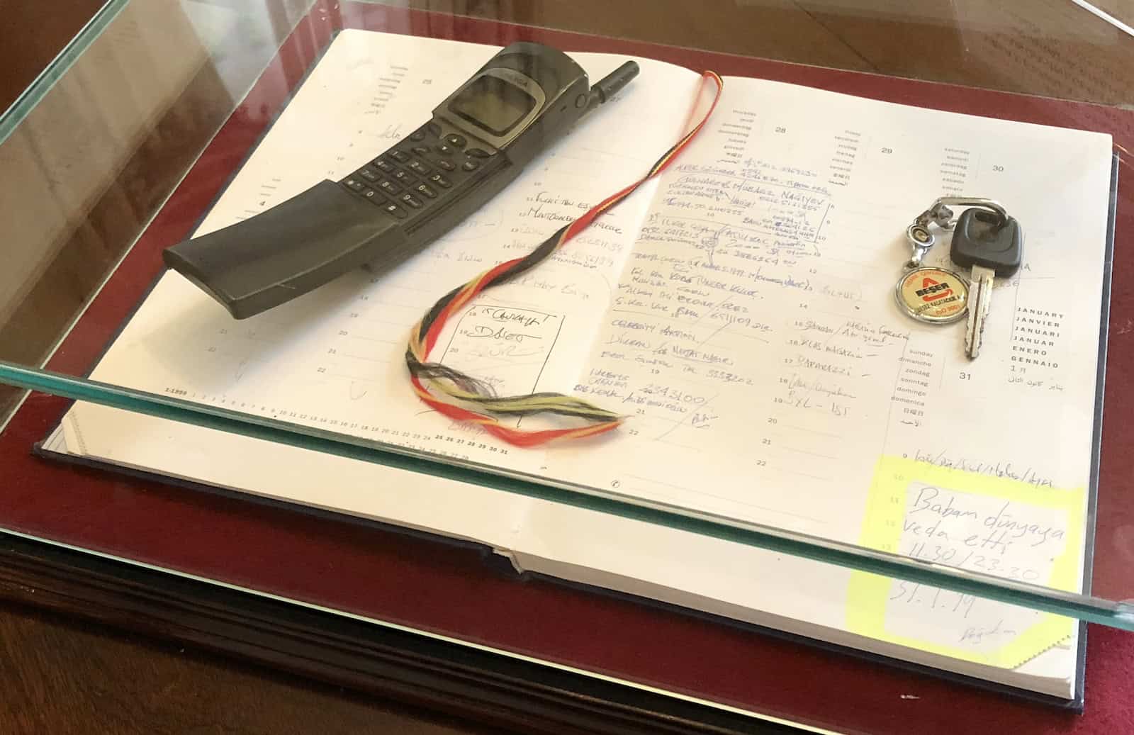 Car keys, cell phone, and agenda at the Barış Manço Museum in Istanbul, Turkey