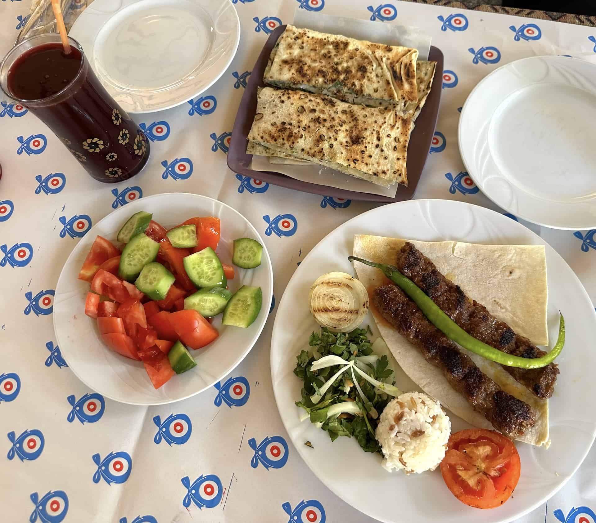 Our meal at Asker'in Yeri in Selçuk, Turkey