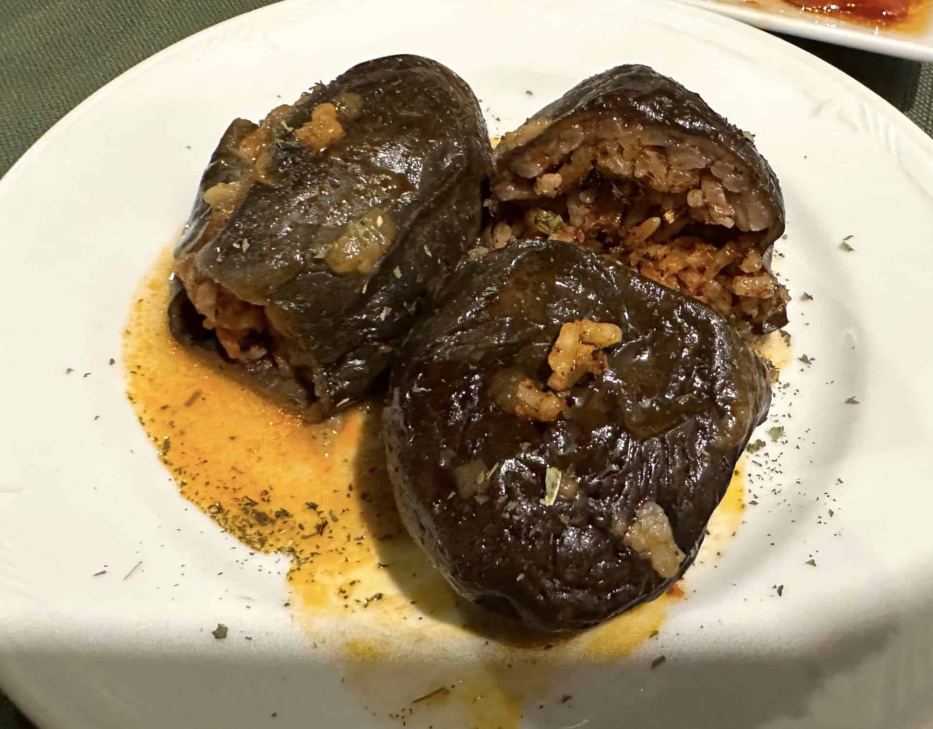 Stuffed eggplant at Old House Restaurant