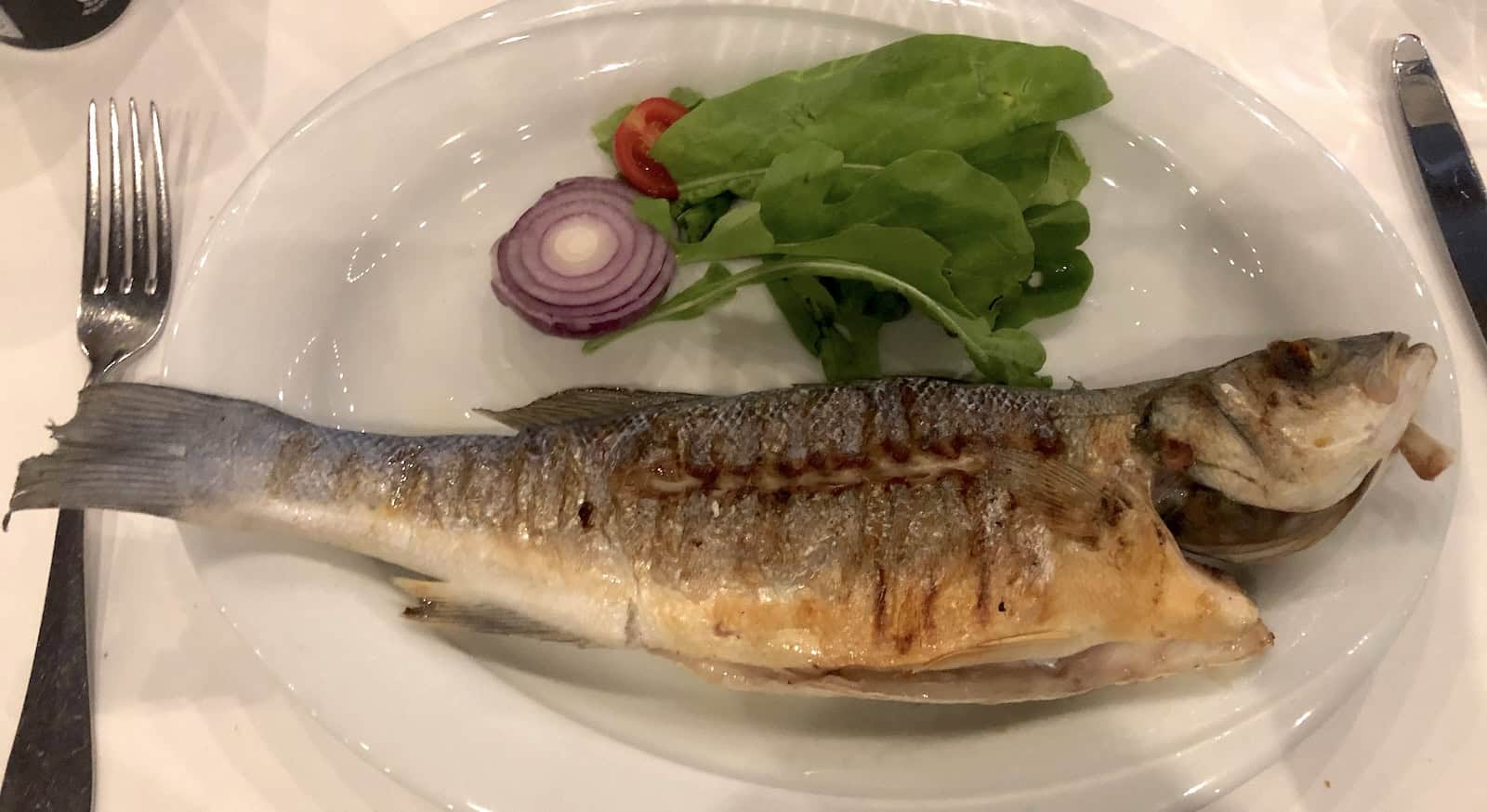 Sea bass at Villa Bosphorus Beylerbeyi in Istanbul, Turkey