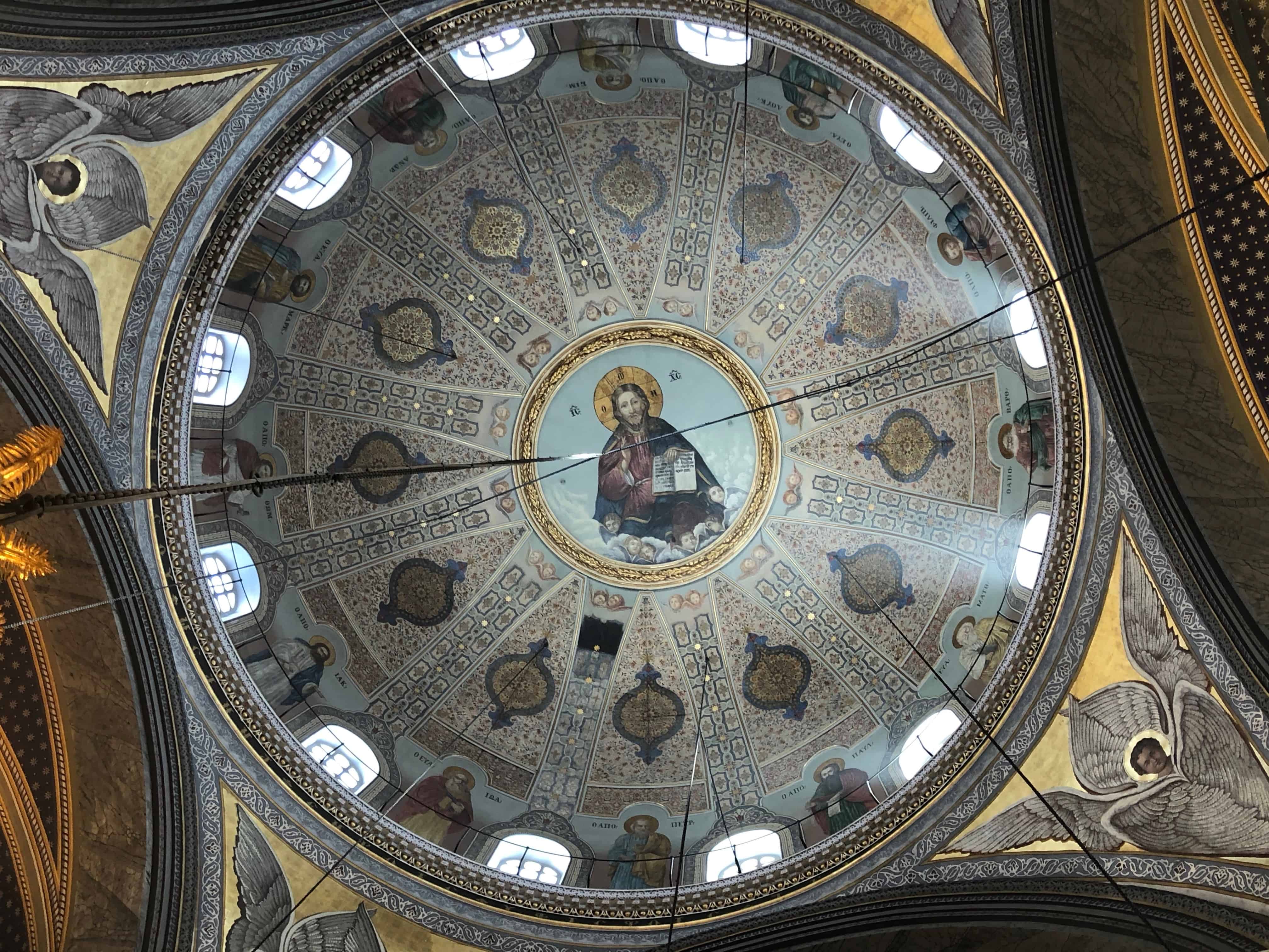 Dome of Agia Triada Greek Orthodox Church in Taksim, Istanbul, Turkey