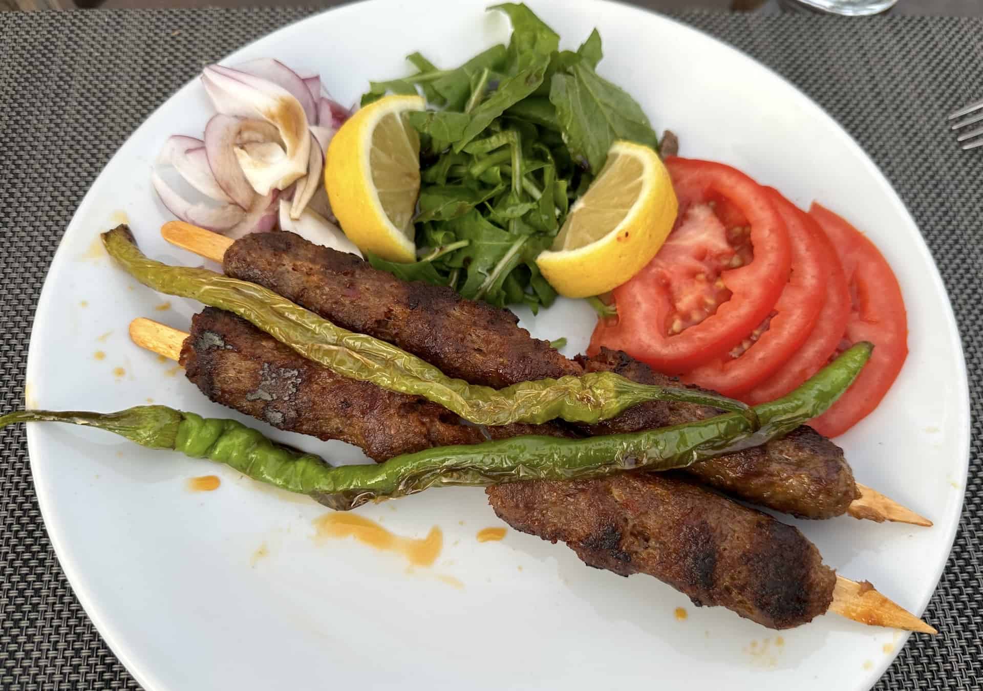 Adana kebabs at Ayasoluk Restaurant in Selçuk, Turkey