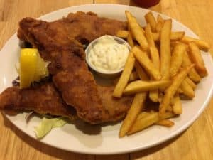 Fish and chips at Highway 4 Coffee in Jemez Springs, New Mexico