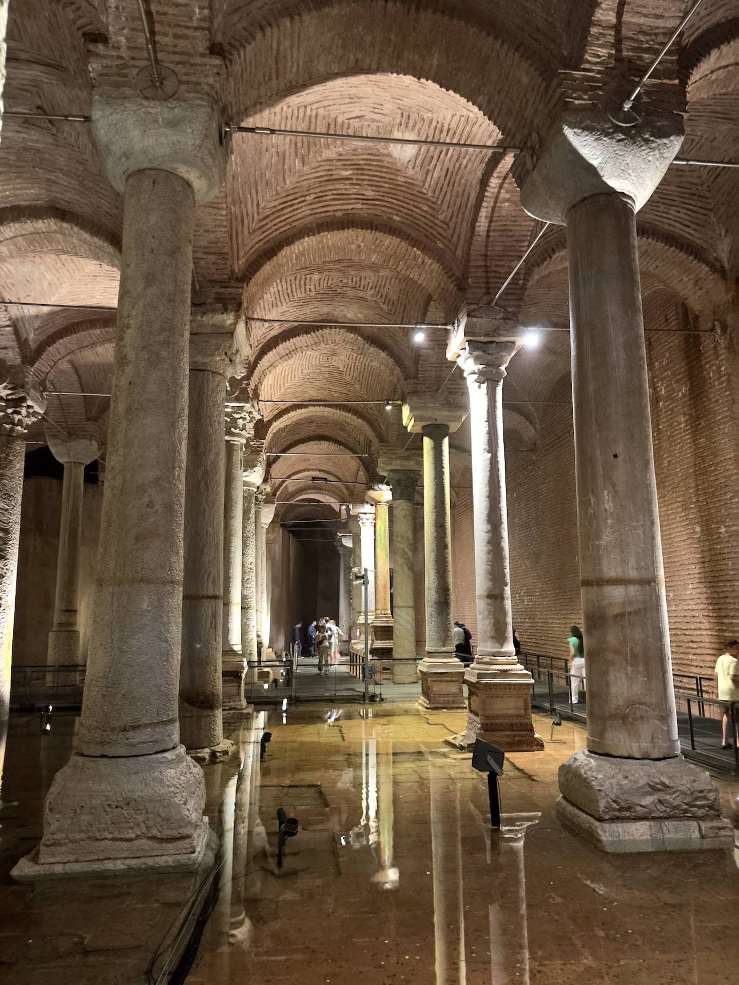 Columns in the Basilica Cistern in Istanbul, Turkey