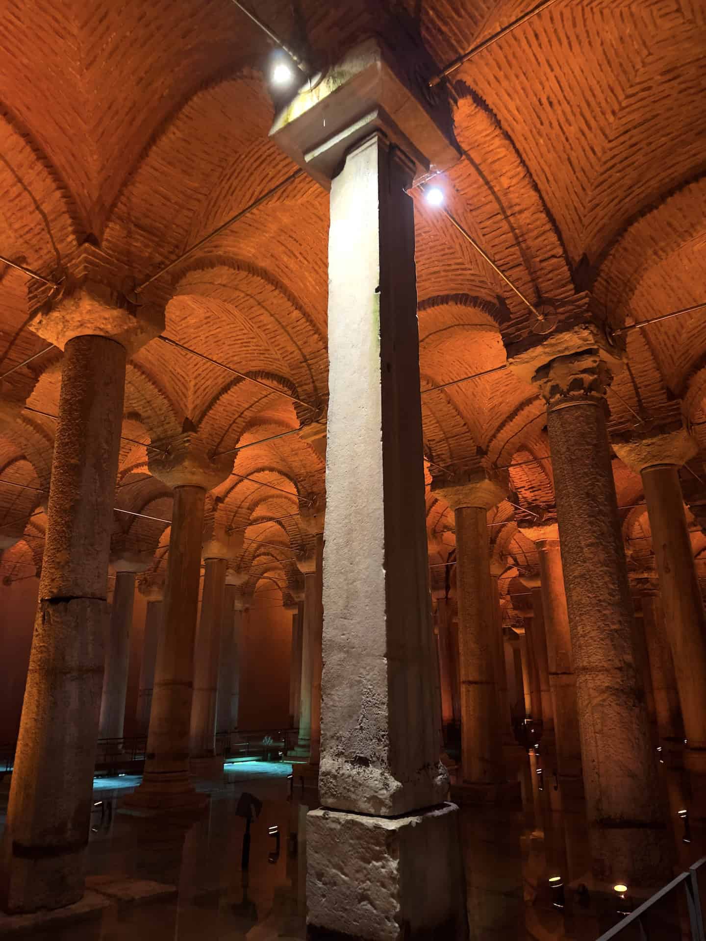 Square column in the Basilica Cistern in Istanbul, Turkey