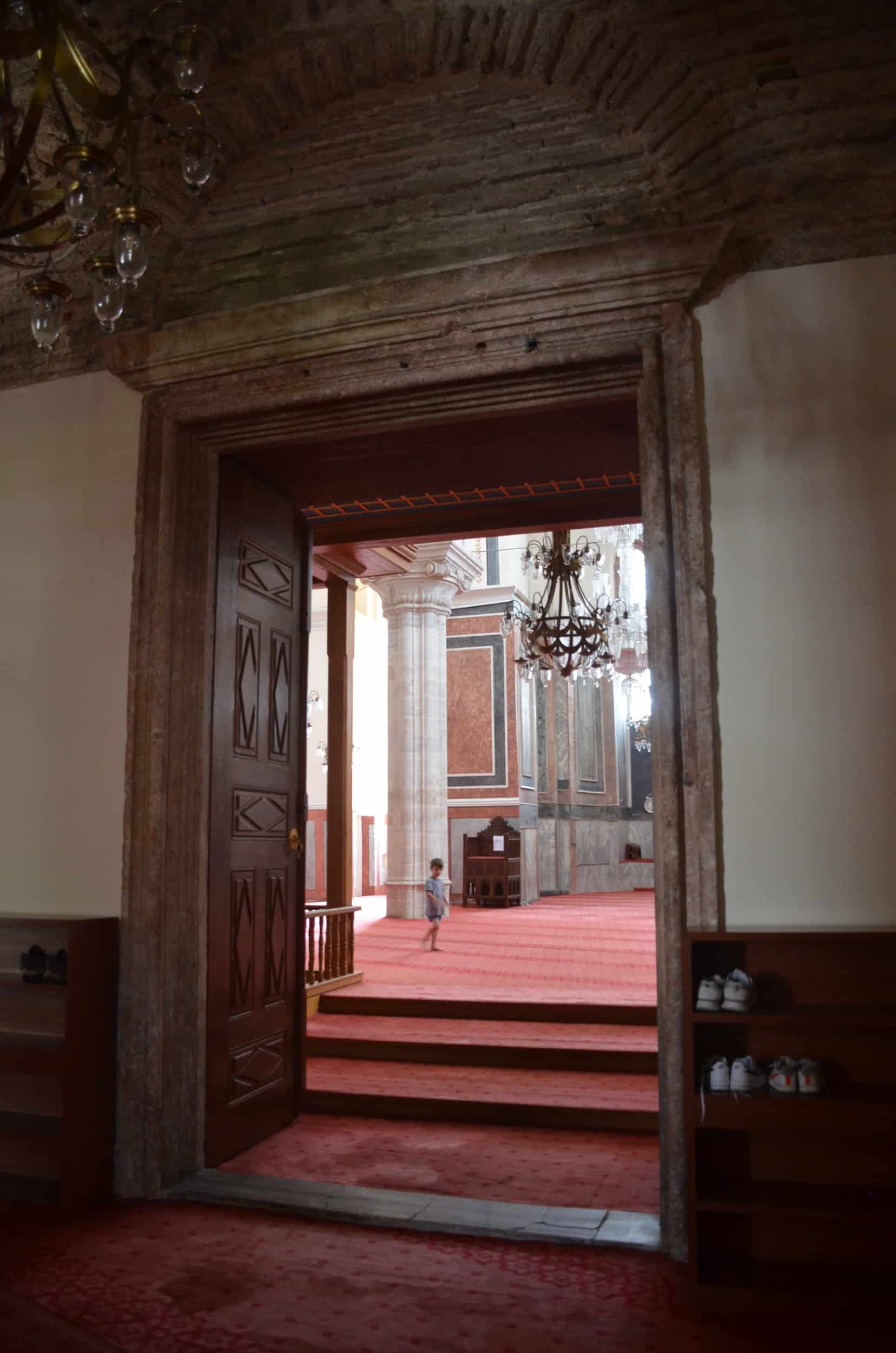 Main door to the south church in the narthex of the Zeyrek Mosque in Zeyrek, Istanbul, Turkey