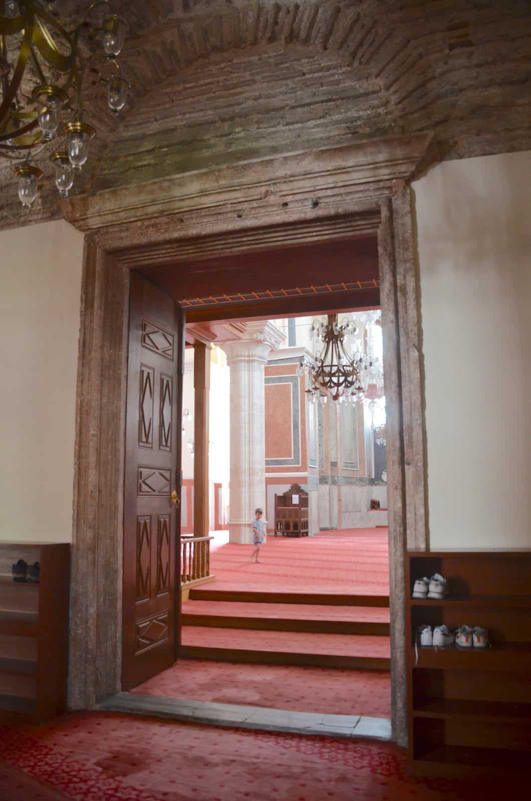 Main door to the south church in the narthex of the Zeyrek Mosque in Zeyrek, Istanbul, Turkey