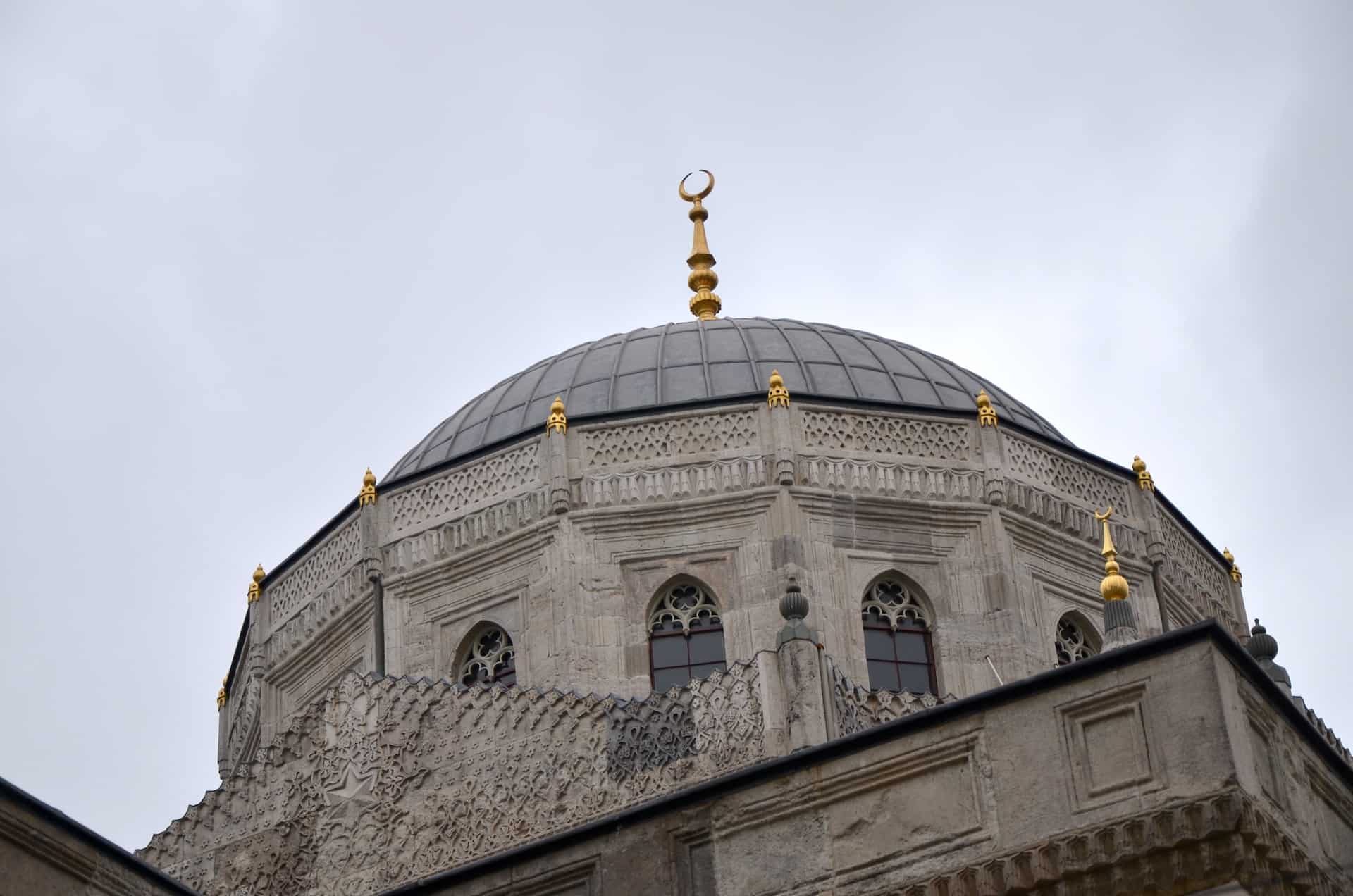Dome of the Pertevniyal Valide Sultan Mosque in Aksaray, Istanbul, Turkey
