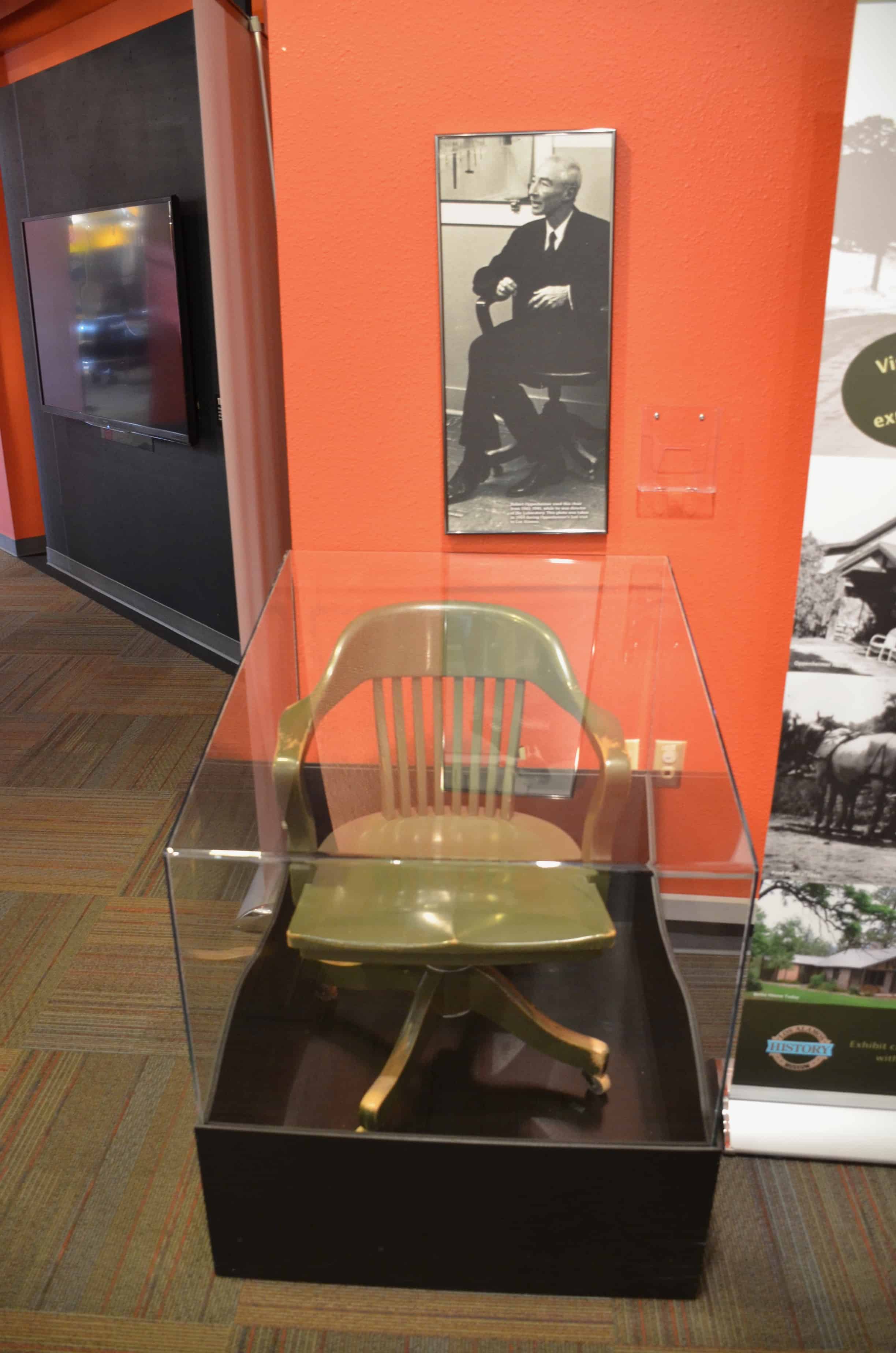 J. Robert Oppenheimer's chair at the Bradbury Science Museum in Los Alamos, New Mexico