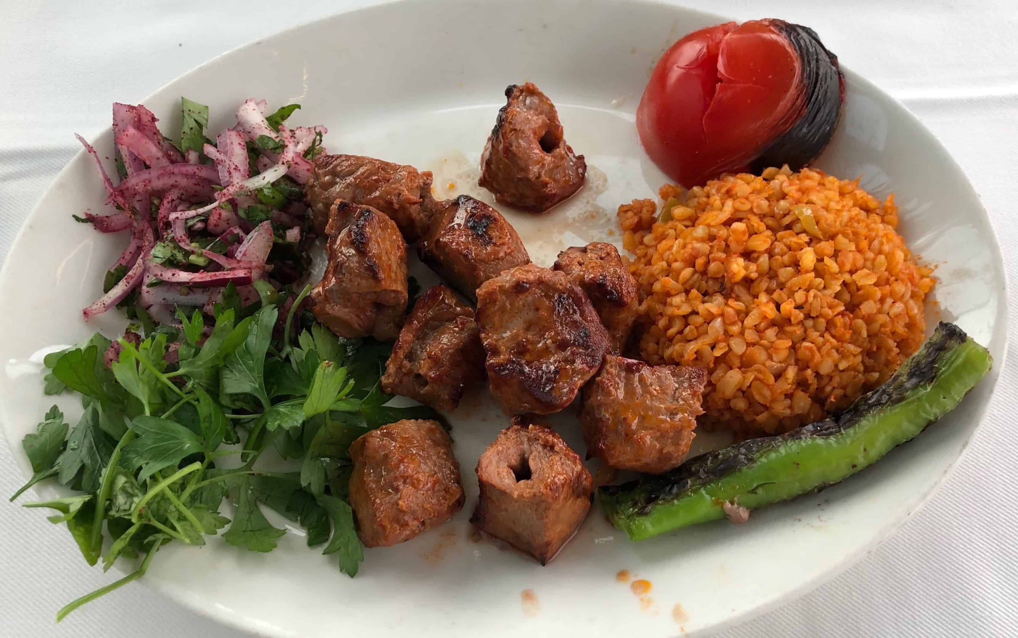 Kuzu şiş at Hamdi Restaurant in Eminönü, Istanbul, Turkey