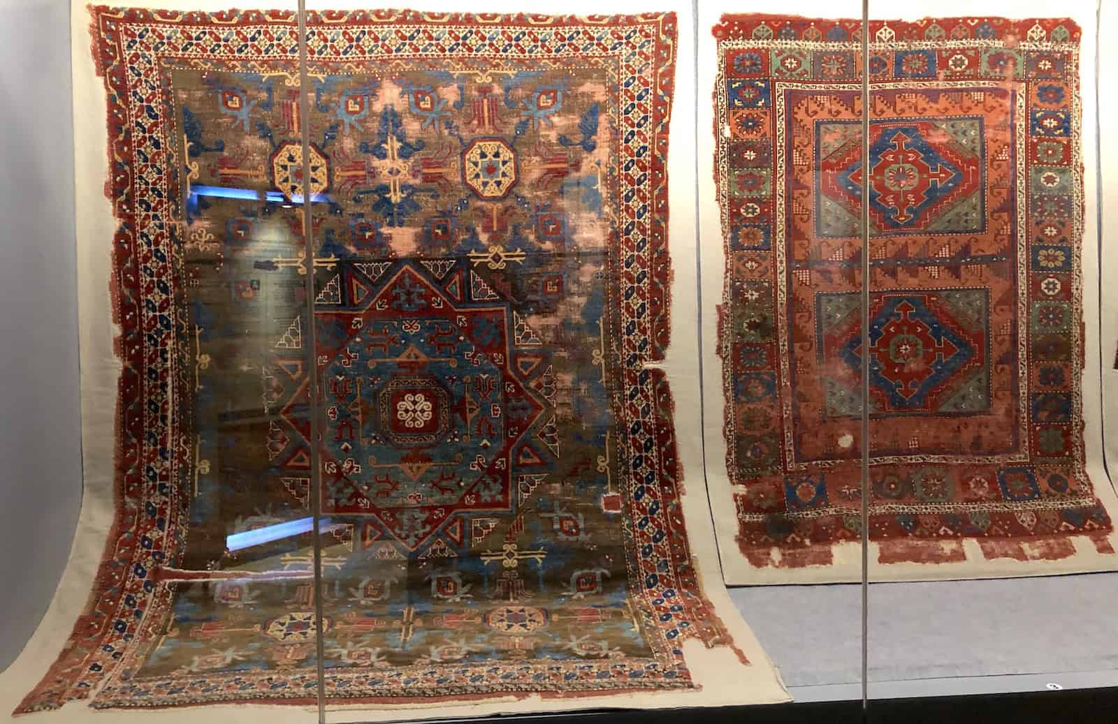 Carpets in the first gallery at the Carpet Museum in Istanbul, Turkey